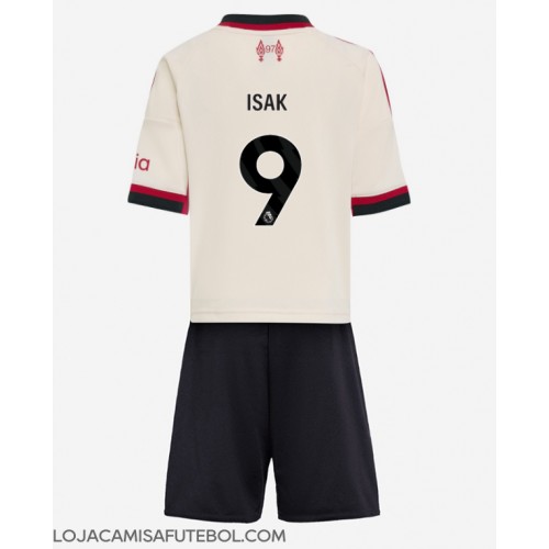 Camisa de Futebol Liverpool Alexander Isak #9 Equipamento Secundário Infantil 2025-26 Manga Curta (+ Calças curtas)